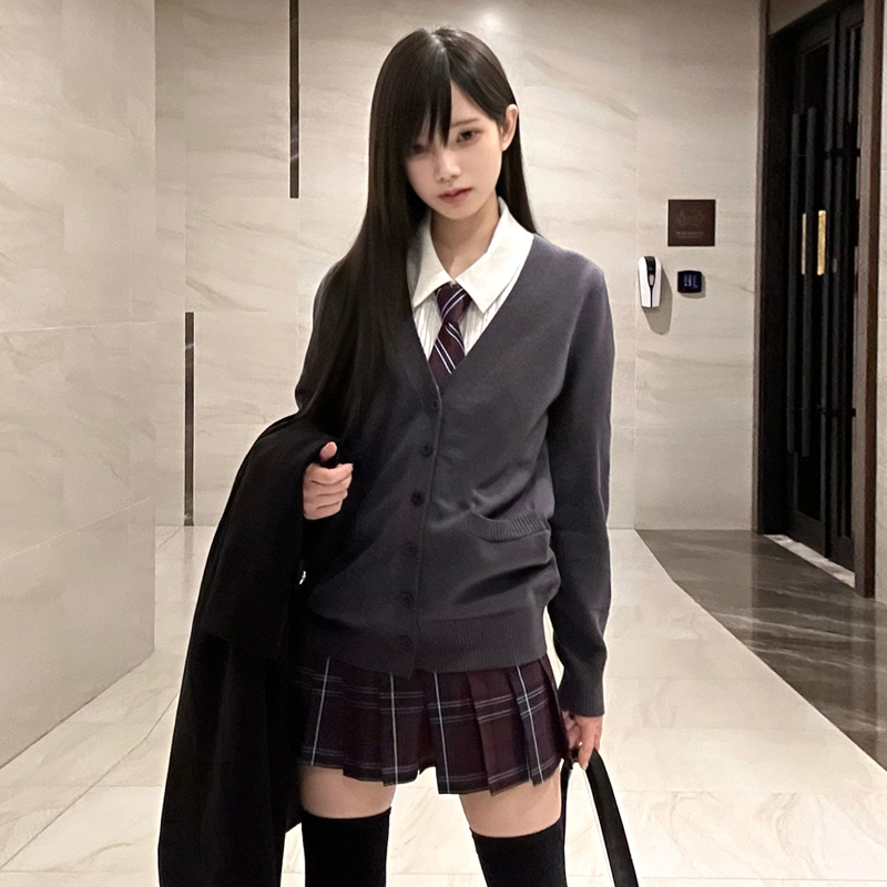 Original Design by Hua Qianzhu: Sweater Cardigan, Jk Multi-Color Knit Jacket, Preppy Style, School Uniform Feel, Jk Uniform Long-Sleeve Top