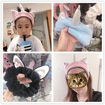 Spot Japan buy cute three-dimensional Unicorn cat rabbit ear makeup hair hoop wash face hair tie Hairband