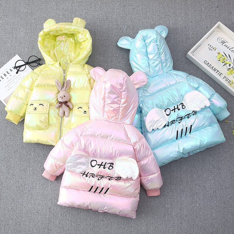Korean Version Girl Winter Clothing Cotton Clothes Baby Cotton Clothing 2022 New Thickened Jacket Children Foreign Velvet Gush Quilted Jacket