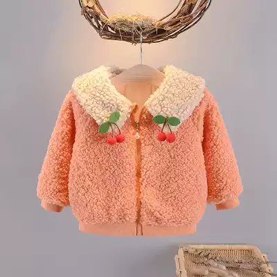 Girls autumn and winter clothes plus velvet new cotton wool coat cotton wool coat 01-2-3 years old baby baby coat