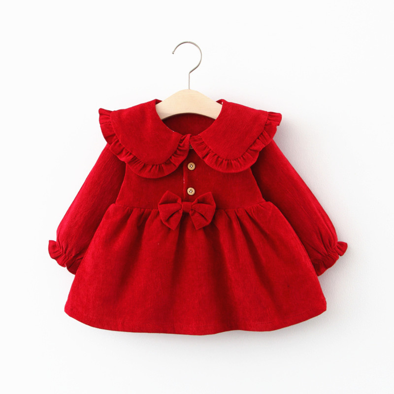 Female Baby Princess Dress Spring Autumn Clothing Baby Girl Light Core Suede Skirt 1-2-4-3 Children's Ocean Dress Tide