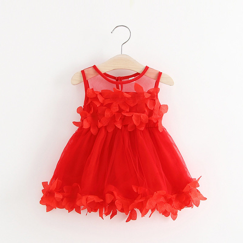 Baby girl summer dress 2021 new solid color girls thin vest sleeveless long dress summer dress