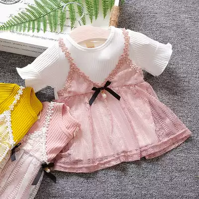 2020 baby girl dress summer dress short sleeve girl skirt princess dress 6 months baby Summer children's clothing 1-2-3 years old
