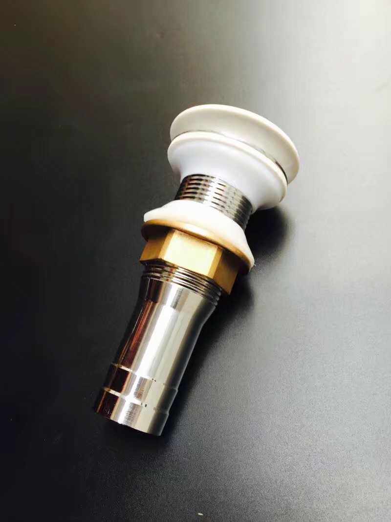 Ceramic head bounce mushroom head all copper drain with basket short deodorant drain pipe suitable for basin art basin