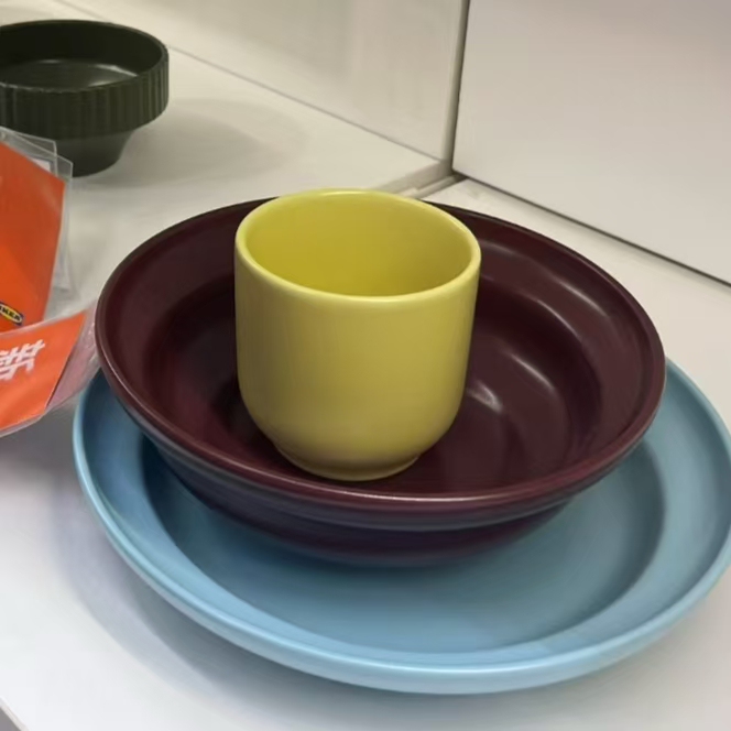Ikea Ikea Purchasing Agent for Sylia Tableware Three-Piece Set, Single-Person Tableware, Cup, Bowl, Deep Plate Combination Set for Home Use Ikea Ikea Purchasing Agent for Sylia Tableware Three-Piece Set, Single-Person Tableware, Cup, Bowl, Deep Plate Combination Set for Home Use