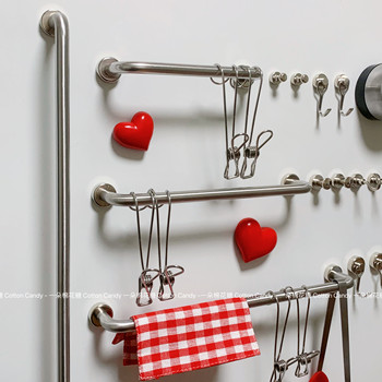 Cottoncandy-304 stainless steel magnetic storage rod refrigerator hole board magnetic storage hanging rod magnet rack