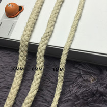 Eight strands 6 8 10mm white cotton rope thick rope decorative rope hemp rope binding rope decorative rope handmade rope