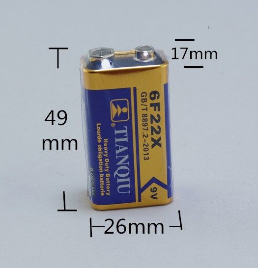 Tianqiu 9V 배터리 9V 적층 배터리 알람/멀티미터/마이크/6F22 알카라인 배터리