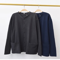 Middle-aged and elderly cardigan autumn clothes mens heating fiber cardigan autumn clothes plus fat large size dad casual loose bottoming underwear