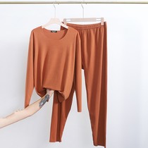 Large size thermal underwear womens plus fat plus thick velvet long johns medium thickness 200 catties velvet seamless bottoming suit