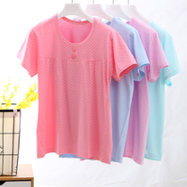 Summer middle-aged pajamas pure cotton mom suit trousers female middle-aged and elderly plus fat summer home clothes cotton short-sleeved