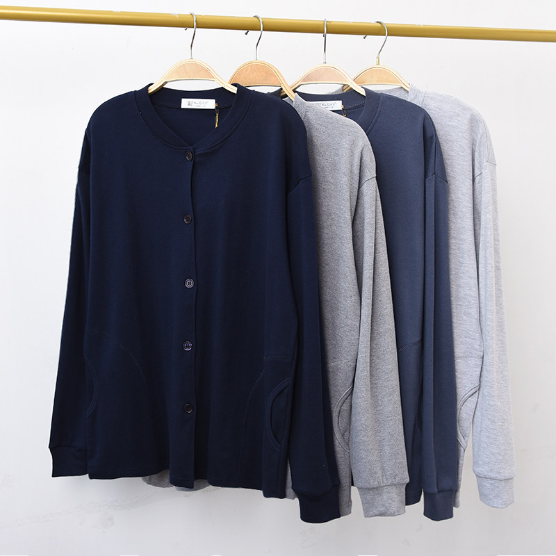 Middle Aged Seniors Tie Lingerie Men's Pure Cotton Plus Mast Size Open Body Autumn Clothes Pair Cardiovert Opening Cotton Sweatshirt Underwear
