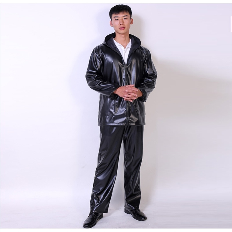 Đội mũ trùm đầu phù hợp với da xưởng áo khoác quần áo mùa thu loose-fitting mỏng phun laubao sơn da áo xe rửa quần da lò mổ người đàn ông