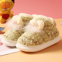 Children Cotton Shoes Glint Thickened Girl Winter Toddler Warm Shoes Baby Cute Hairy Shoes Non-slip Soft Bottom Outside