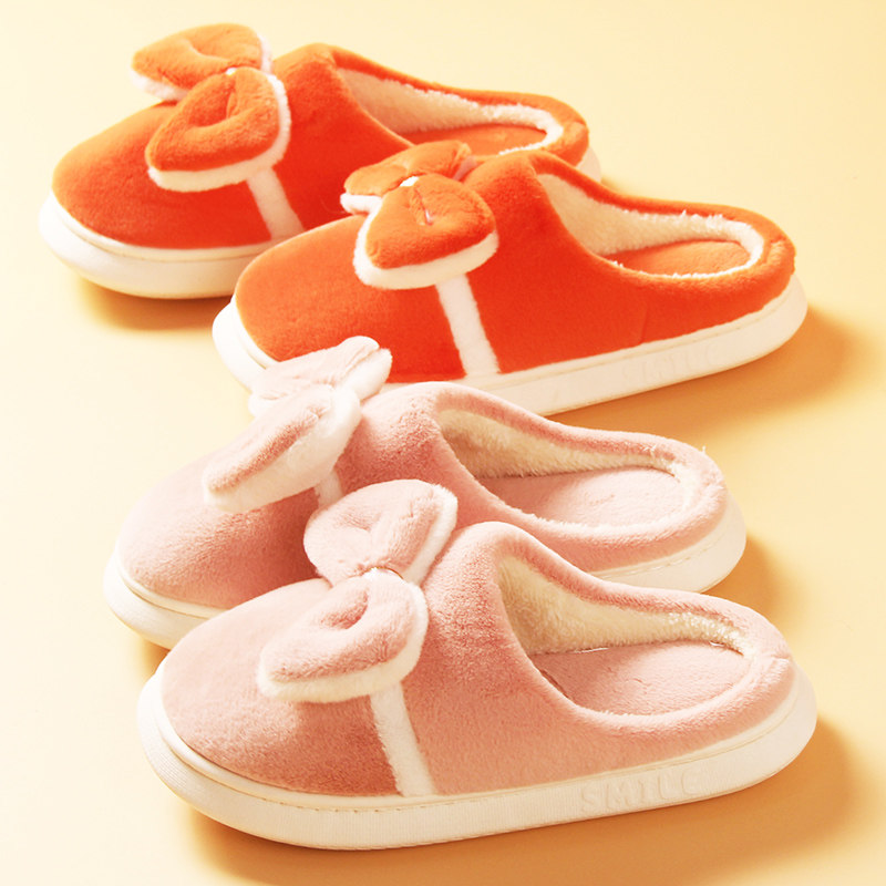 Fall and Winter Home Bauku Cotton Slippers Men and Women Couples Indoor Mute Soft Soft Soft Soft Soft to Warm Home Slippers