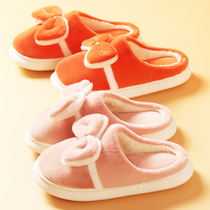 2021 Autumn winter home Baotou cotton slippers for male and female lovers Indoor Muted Non-slip Soft Bottom Warm Hair Slippers