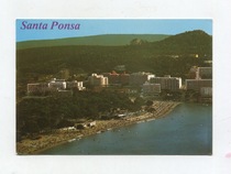 1987 Spanish actual old postcard Mallorca Island Santa Ponsa King stamp