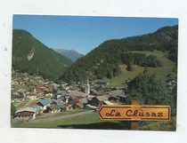 1988 France Real posting old postcard la clusaz Mountain small town female timbres