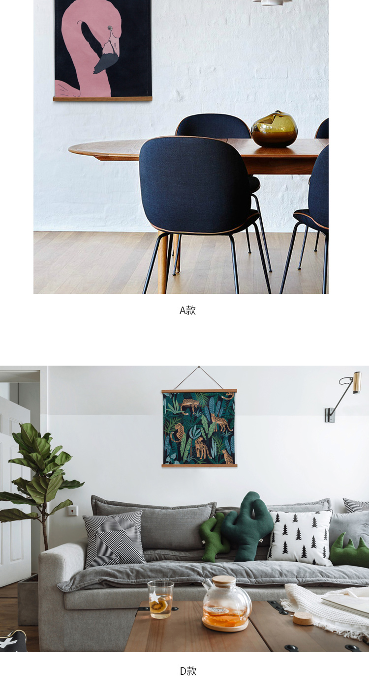 Bắc Âu Mỹ retro sang trọng ánh sáng minh họa loạt vải cuộn bức tranh bức tranh áp phích tấm thảm treo tường - Tapestry tấm vải treo tường