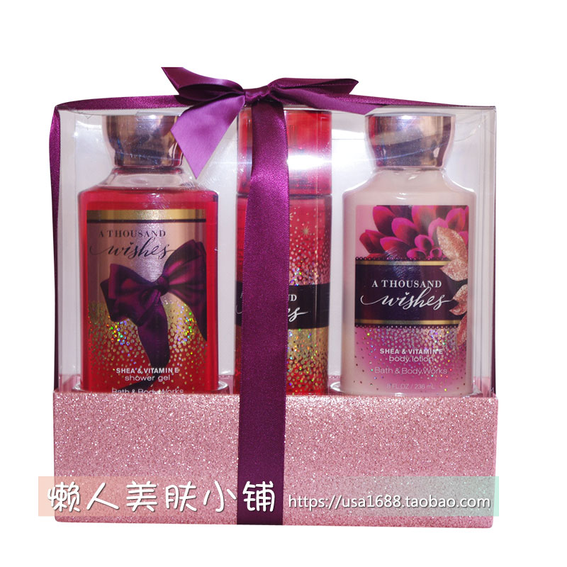 圣诞 Bath&body works/BBW一千个愿望身体护理 礼盒限量3件套装