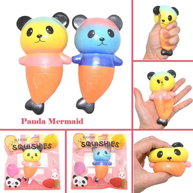 Мягкая игрушка карикатура, жвачка, панда, русалка, антистресс