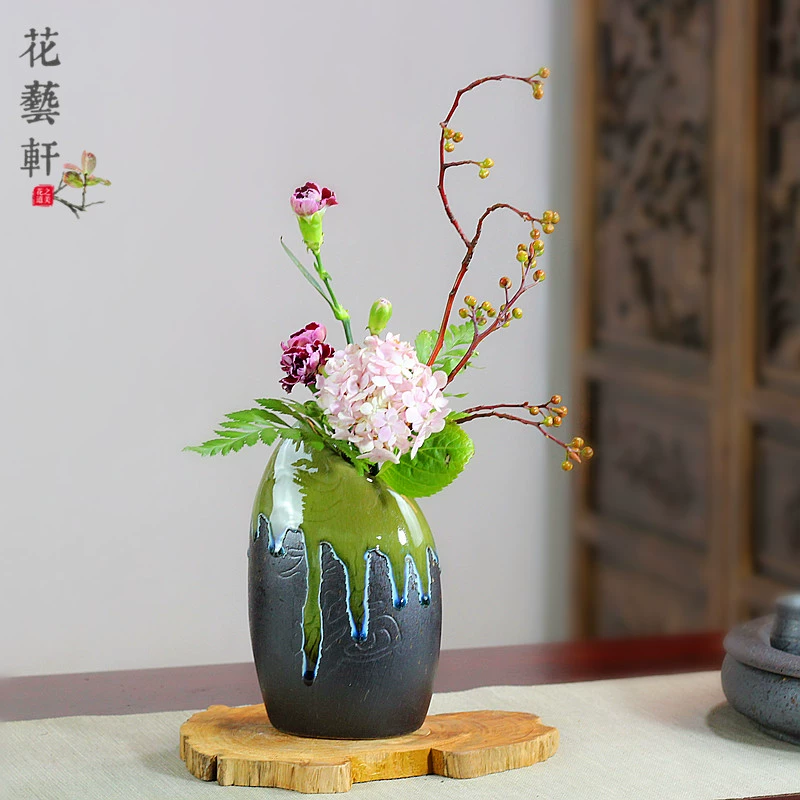 Mới Trung Quốc Sắp xếp hoa Zen Bình hoa trang trí sáng tạo Handmade Rough Set Treo Glaze Chai thủy canh Chi nhánh hoa sắp xếp - Vase / Bồn hoa & Kệ