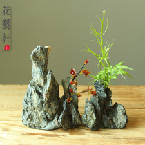 Handmade small rockery Qinglong stone Hydroponic freehand landscaping Stone mountain flower pot landscape decorative flower arrangement auxiliary ornaments