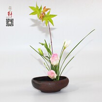 Zen flower arrangement water basin retro eattery hand-made flower Ware study tea room flower art soft decoration calamus Basin