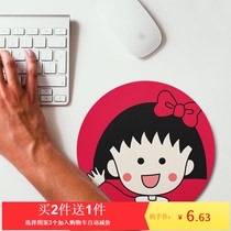 Mouse pad round small cute girl cherry balls easy to carry laptop mouse pad