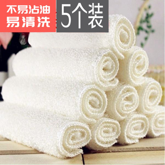 Bamboo fiber is not easy to stain kitchen towels and dishwashing cloths to remove oil stains, dishwashing towels, non-stick oil, lazy rags that absorb water