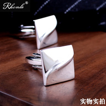 Square simple buckle Mens French cufflinks Womens shirt sleeve nails Mens cuff buckle Formal silver buckle pin special