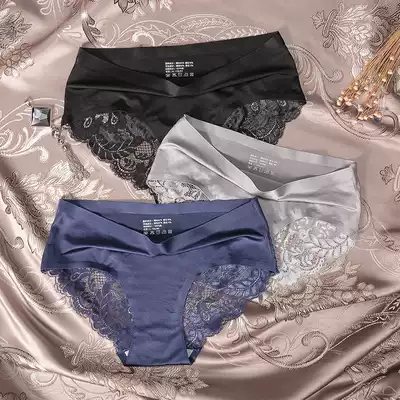 Buy 2 get 1 free sex panties Female pearlescent cloth lace low waist transparent temptation Sexy hot incognito briefs cotton crotch