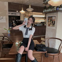 Plum cooked the College Wind Double Doll Collar JK Shirt Bubble Cuff Design Sensation 2022 Spring new