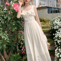 Plum cooked with embroidered lace harness with dress dress lady 2021 new teen girl sensation cashew slim lace A character dress