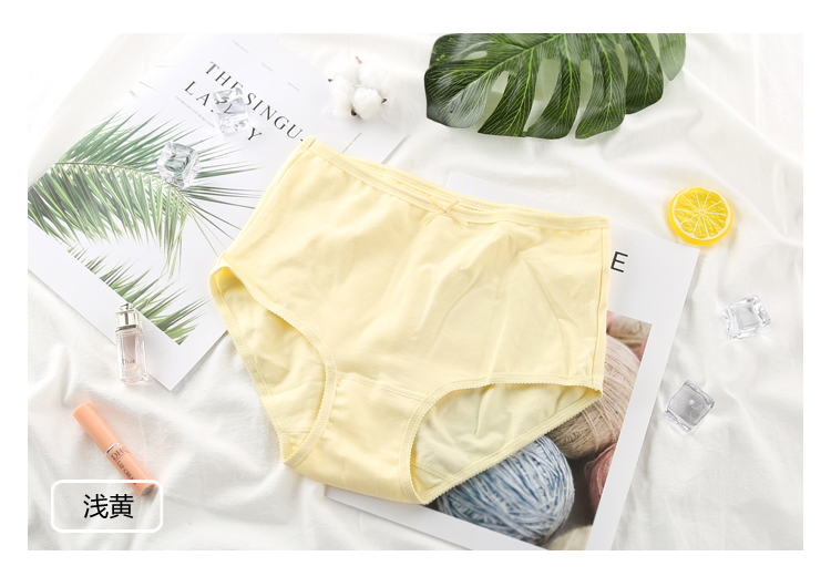 Đồ lót nữ chính hãng Plymouth cotton cotton co giãn cao eo nhỏ boxer tóm tắt tuổi trung niên mẫu đơn giản 21605 quần lót cạp cao