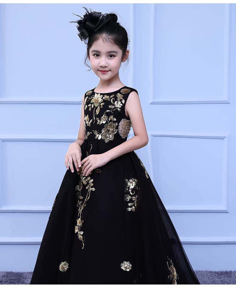 Người mẫu catwalk buổi tối của trẻ em váy dài váy cô gái sinh nhật công chúa váy trẻ em lớn trang phục piano - Váy trẻ em váy trẻ em hàn quốc
