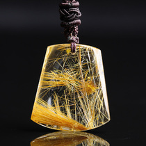 Gift natural golden hair crystal pendant titanium Crystal plaster men and women