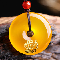 Gift 2021 Dragon chalcedony treasure seal blessing male and female pendant Zodiac Dragon transfer beads Eight treasures Jufu necklace pendant chain