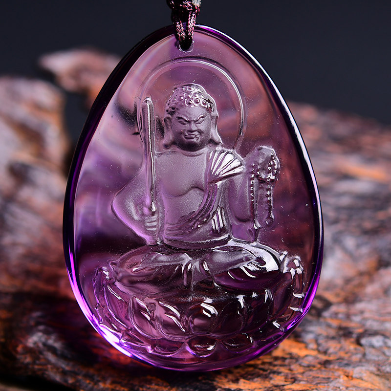 Natural Amethyst Motionless Statue of BodhisattBodhisattva pendant motionless Wang Men and women belong to the Chicken Ben Buddhas Patron Saint Patron Saint