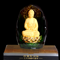 Yingyun Pavilion Amitabha glazed gold body statue ornaments belong to the pig dog golden life Buddha statue