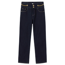 YINER womens winter commuting casual rolled hem cropped pants washed jeans
