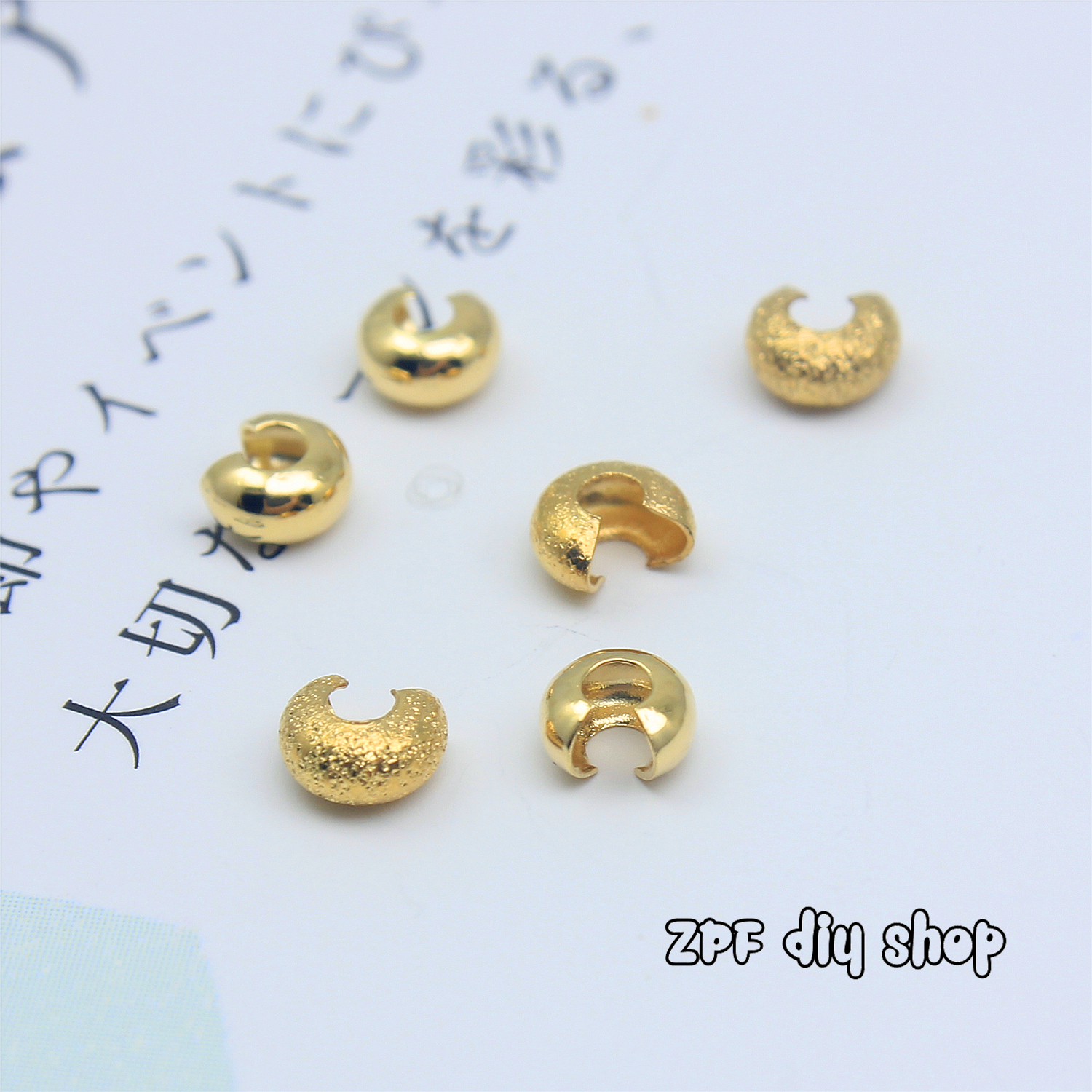 Handmade Diy Accessories Copper Gilded Ornament Making Material C Bead Wire Head Clip Hide Wire Pearl 3MM Closetail Joint Clip Bead