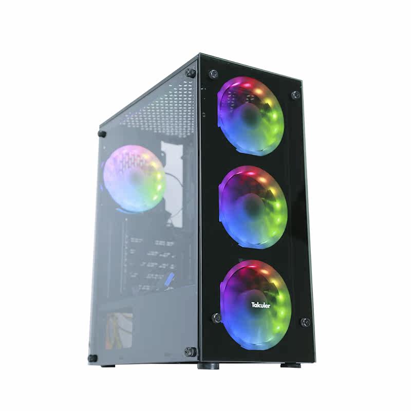 Titanium ancient Takuler spy shadow desktop assembly computer mainframe full-side transparent chassis glass atx lower power supply