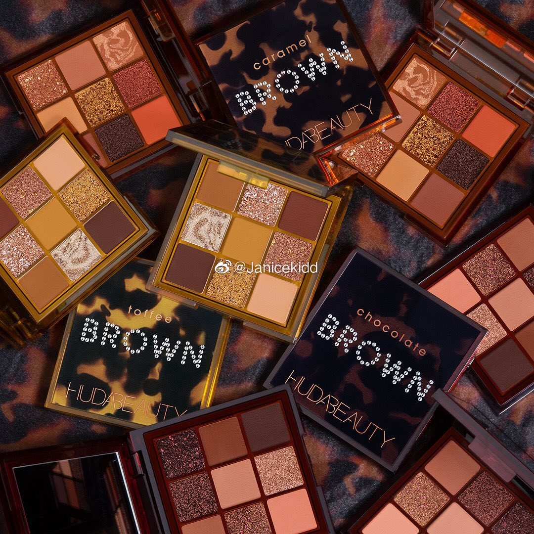 Huda Beauty New Hawksbill Turtle Amber 9 Color Eye Shadow Disc Chocolate Caramel Prince