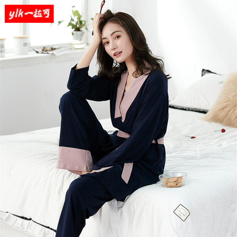 Maternity pajamas Spring and Autumn cotton three-piece moon suit Summer thin section lactation January 2 postpartum lactation maternity sit