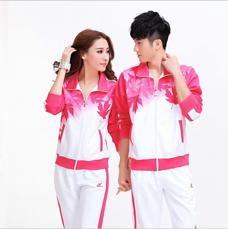 Mùa thu đầu mùa lá phong phù hợp với phụ nữ thể thao mùa xuân và mùa thu Người mẫu trắng nhảy thể dục nhịp điệu Jiamusi nhóm mua quần áo bộ quần áo gió the thao nam mùa đông