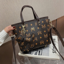 Net red popular western style leisure bucket bag new old flower broadband fashion portable messenger bag printing trend bag
