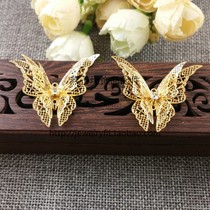 DIY Ornament Accessories Bridal Headwear Hair Accessories Hairpin Material Pure Copper Cast Bronze Solid Butterfly