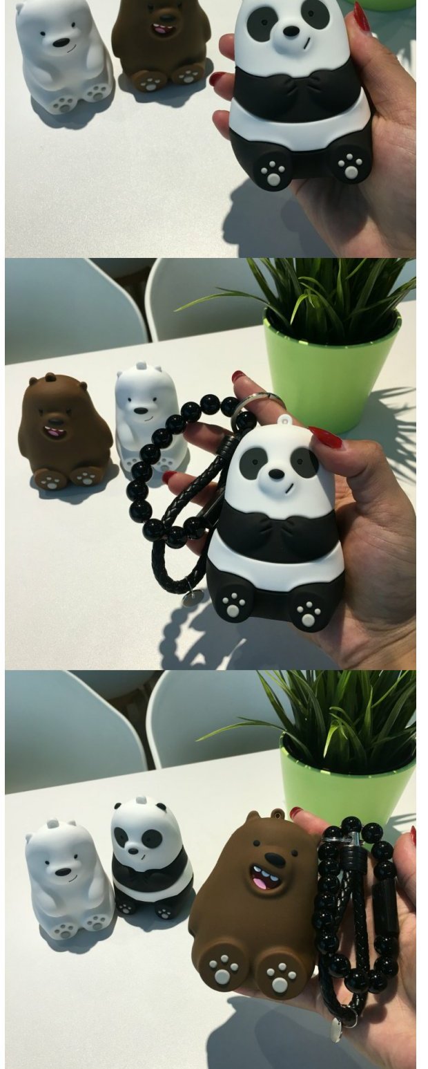 Dễ thương gấu trần phí kho tàng điện thoại di động ba con gấu panda phim hoạt hình mang điện thoại của Apple chung Android - Ngân hàng điện thoại di động sạc dự phòng phát wifi