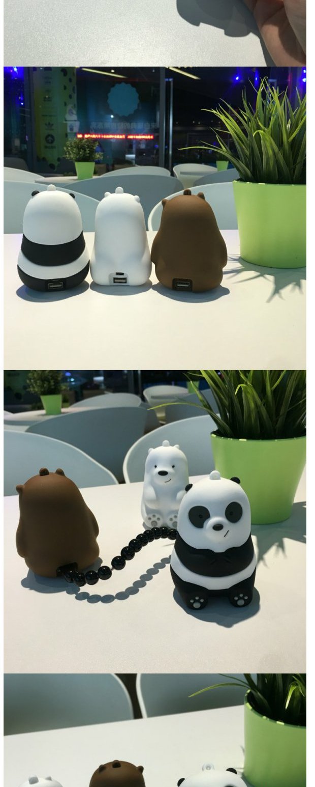Dễ thương gấu trần phí kho tàng điện thoại di động ba con gấu panda phim hoạt hình mang điện thoại của Apple chung Android - Ngân hàng điện thoại di động sạc dự phòng phát wifi